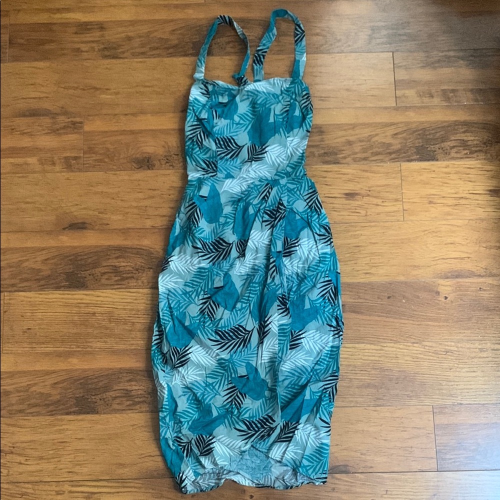 Collectif Turquoise and Black Patterned Dress